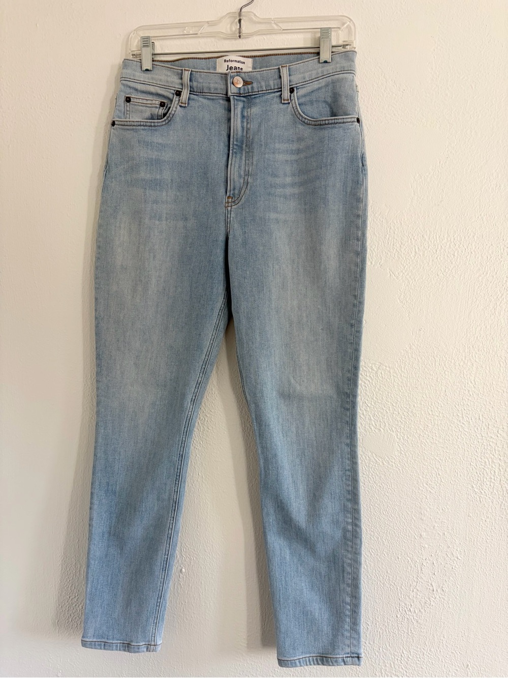 Reformation Light Blue Skinny High-Rise Jeans amalfi
